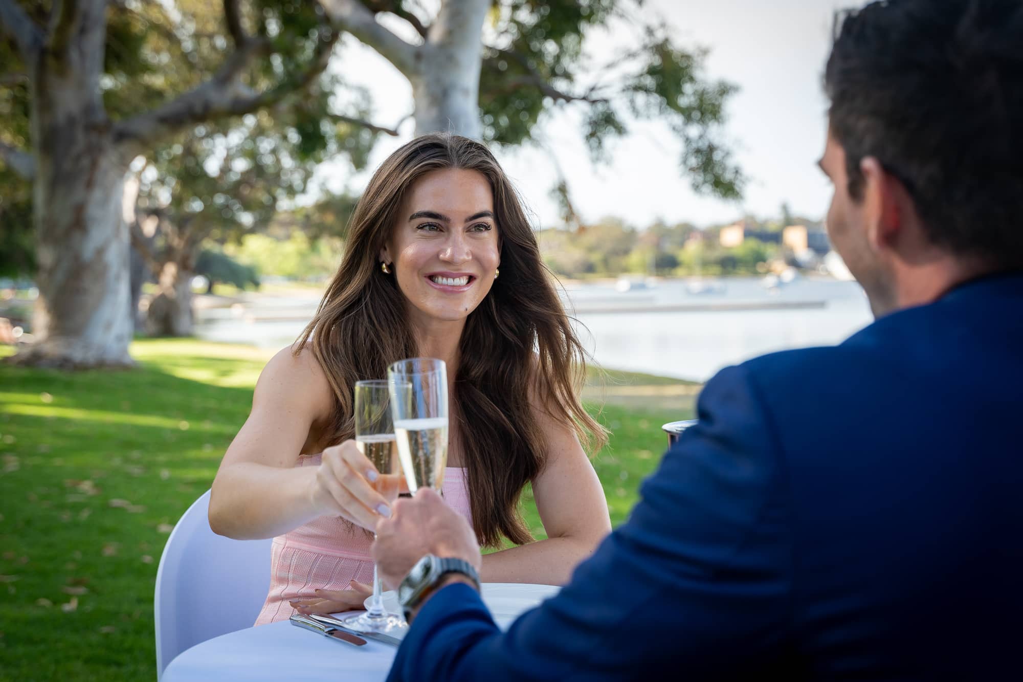 woman and man on professional date