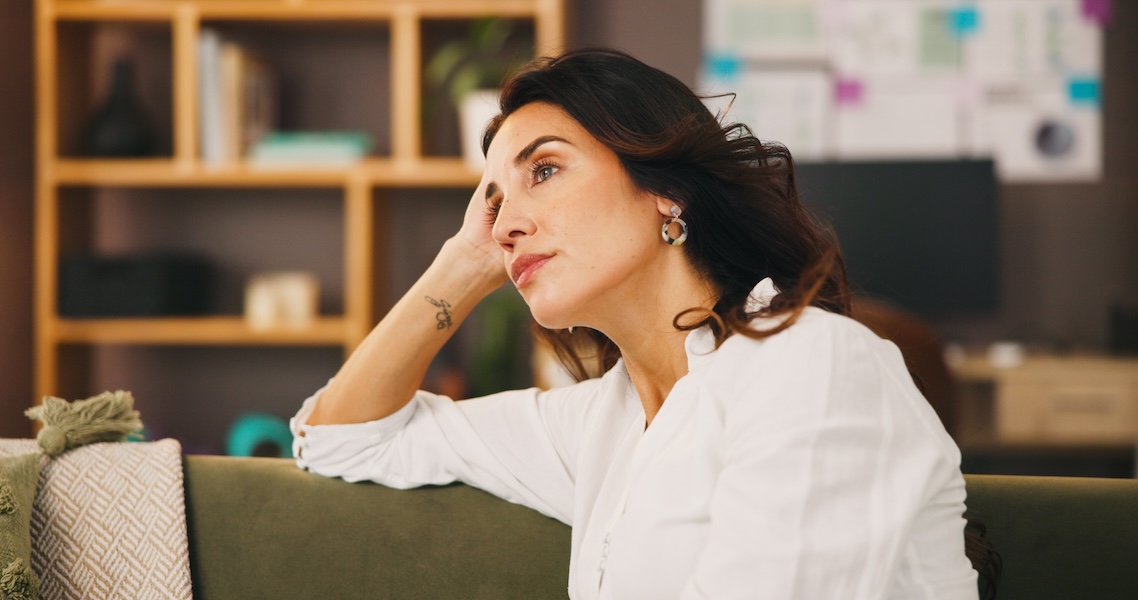lady sitting and thinking