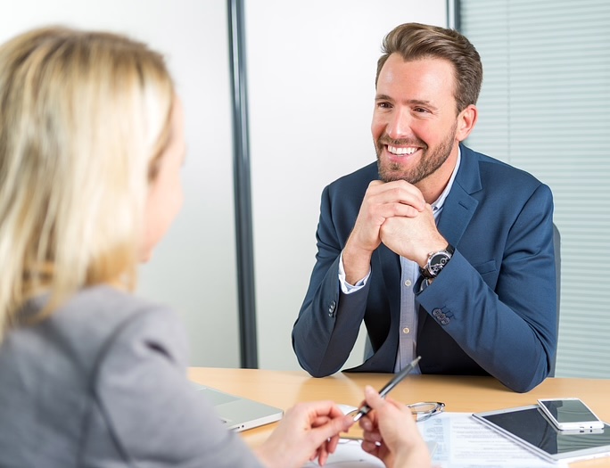 professional matchmaker talking to male